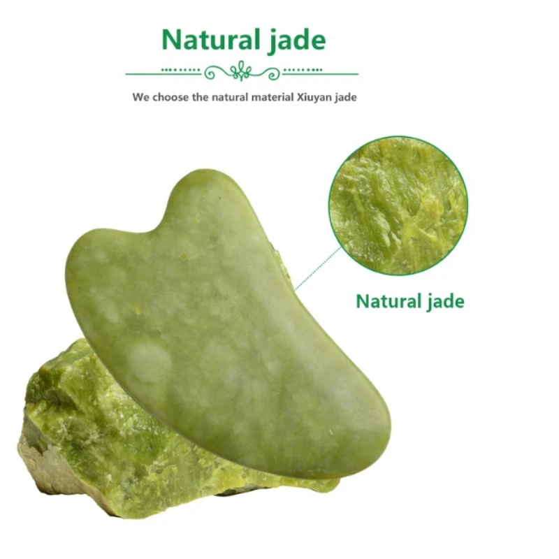 

Natural Jade Scraping Board Facial Massager Stress Relief Pain Scraping Health Care Body Skin Massager Facial Beauty Tool