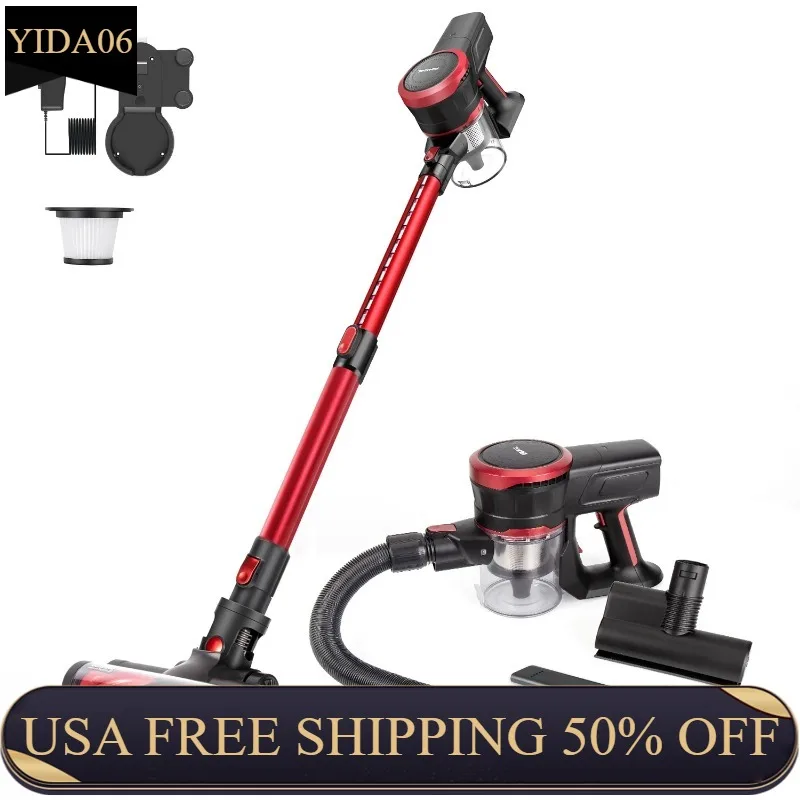 

MOOSOO Cordless Vacuum Strong Suction 2-in-1 Stick Vacuum Cleaner, K17 ziplock bag bag organizer