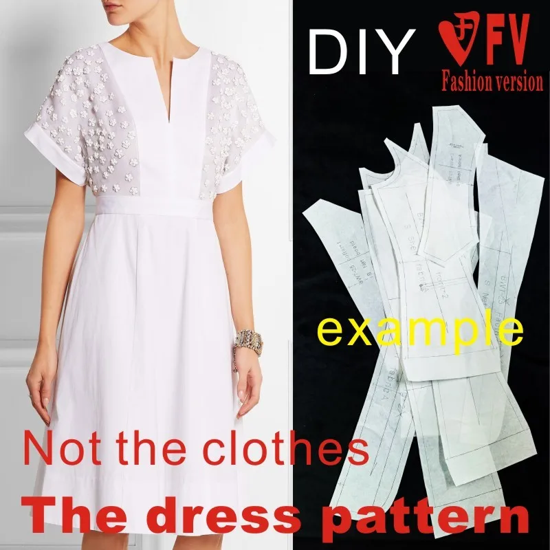 Dresses Sewing Pattern Template Cutting drawing Clothing DIY ((Not selling clothes)) BLQ-214