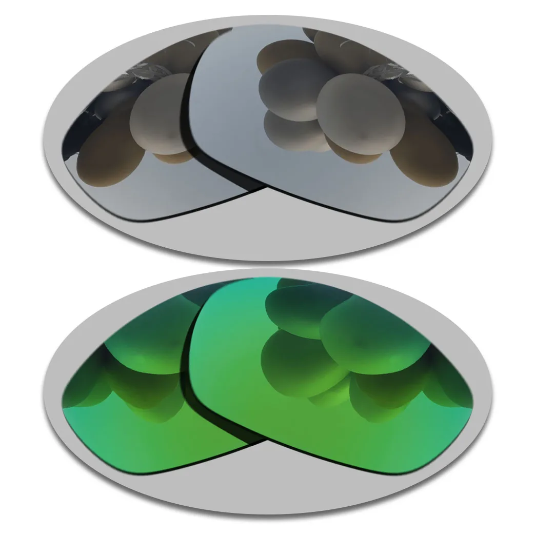 

Silver&Green Lenses Replacement For-Straight Jacket 2007 Polarized Sunglasses