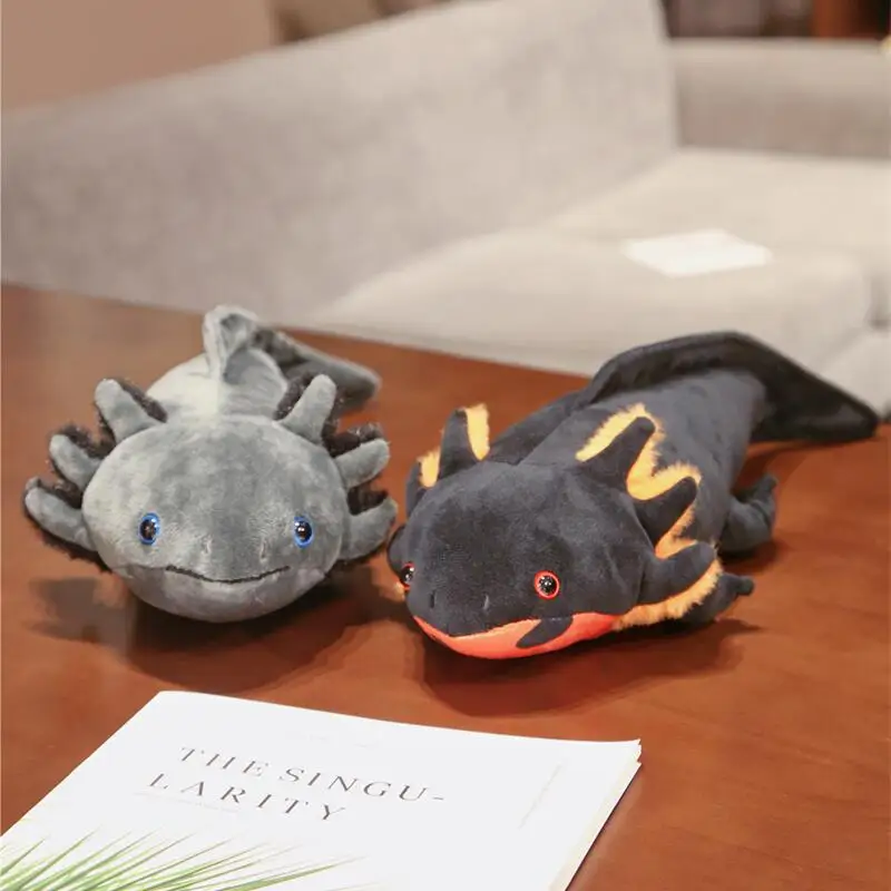 큰 크기 Kawaii 다채로운 Axolotl 플러시 장난감 Ambystoma 시뮬레이션 도마뱀 물고기 Appease 베개 크리 에이 티브 쿠션 선물
