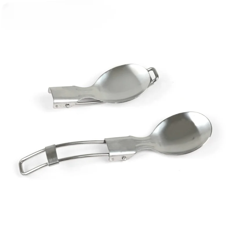 Stainless Steel Folding Tableware for Outdoor Travel Portable Folding Knives Forks and Spoons Cloth Bag Picnic Camp Cutlery