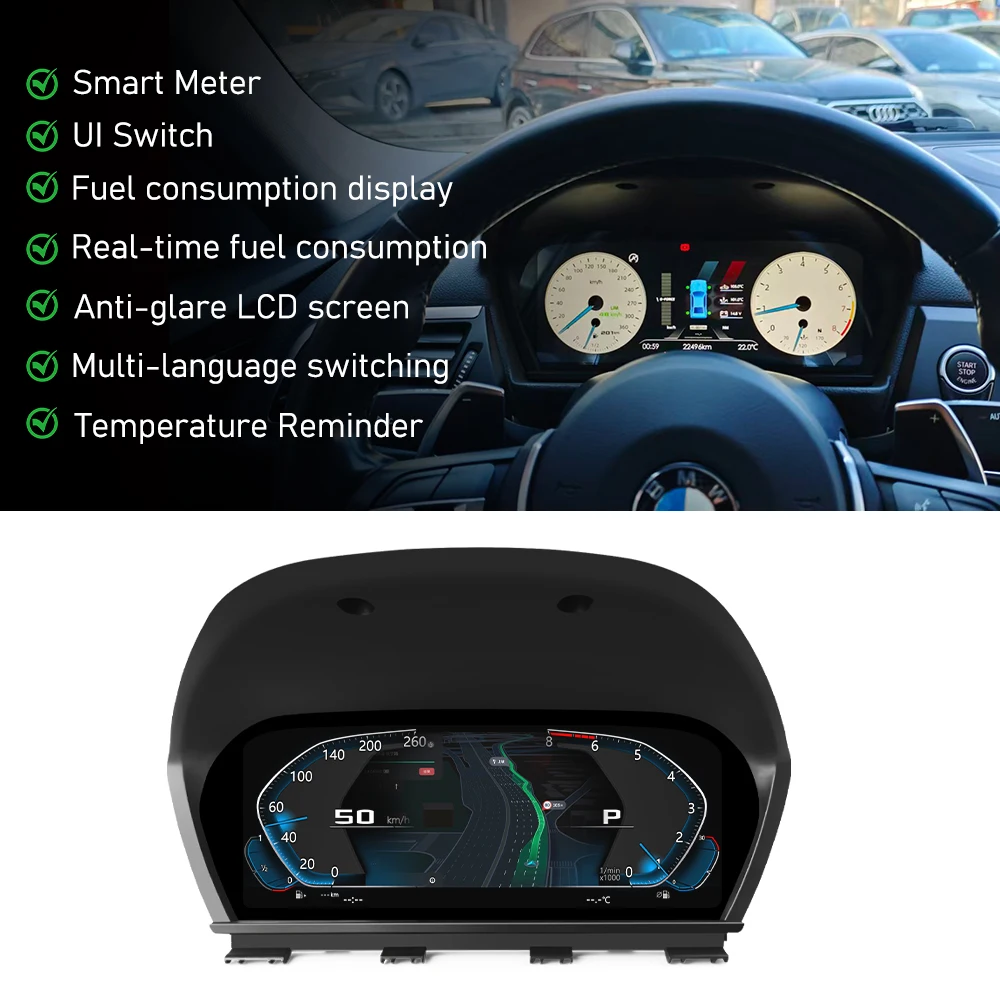 BMW 1/2 시리즈 F20 F21 F23 2011-2021용 10.25인치 디지털 계기판, 대시보드 속도계 패널, CarPlay/스크린미러링 지원