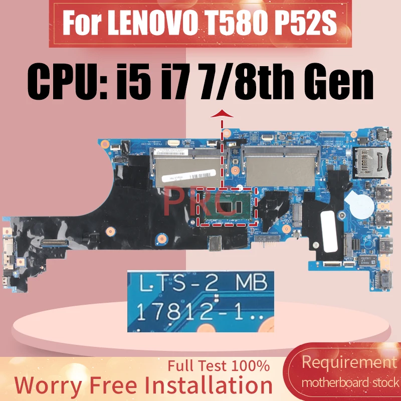 

For LENOVO T580 P52S Laptop Motherboard 17812-1 i5 i7 7/8th Gen 0YR240 01YR250 01YR258 Notebook Mainboard