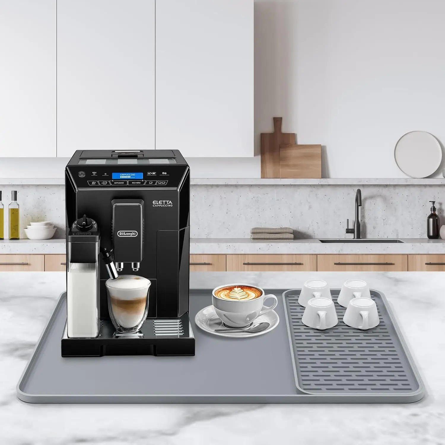 2025 New 2-in-1 Coffee Machine Silicone Tray+ Draining Mat，Kitchen Bar ...