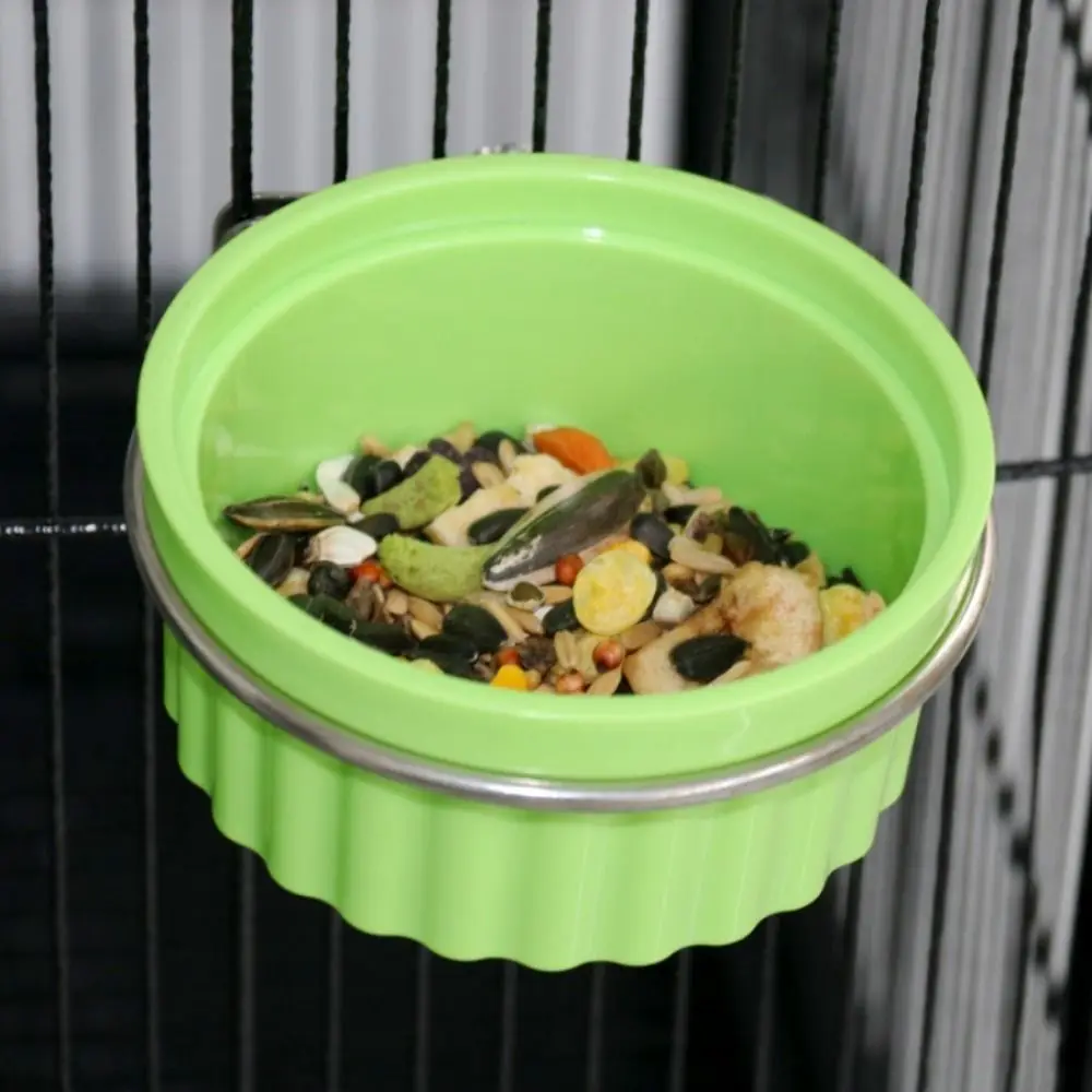 Wall Mount Parrot Food Water Bowl Plastic Candy Color Parrot Feeding Cup Removable Bird Cage Feeder for Parrots Parakeet Cats