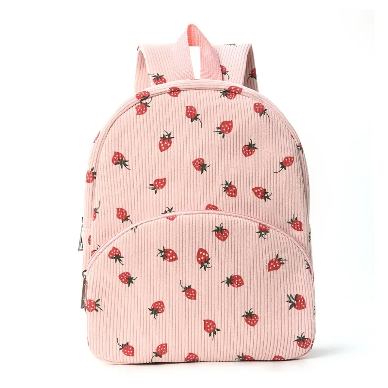 1PC Corduroy Backpack Large Capacity Cartoon Unicorn School Bag Lightweight Wear Resistant Fashion Student Daily Backpack 4