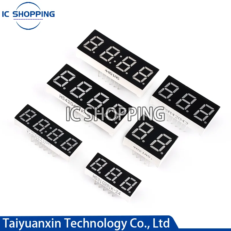 10PCS Led Display Digit Tube 7 Segment 0.4 Inch Red 1 Bit 2 Bit 3 Bit 4 Bit  Common Cathode Anode Led 7segment