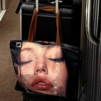 Y2k – sac fourre-tout imprimé Animal, sac à bandoulière créatif en papier Dupont, léger, grande capacité, sac de Shopping pour femmes 3