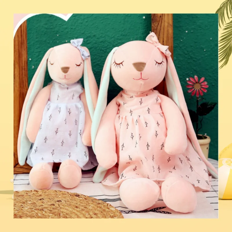 45CM Kawaii Long Ear Rabbit Plush Toy Baby Sleep Comfortable Doll Plush Animal Toy Children Boys and Girls Sleep Companion 3