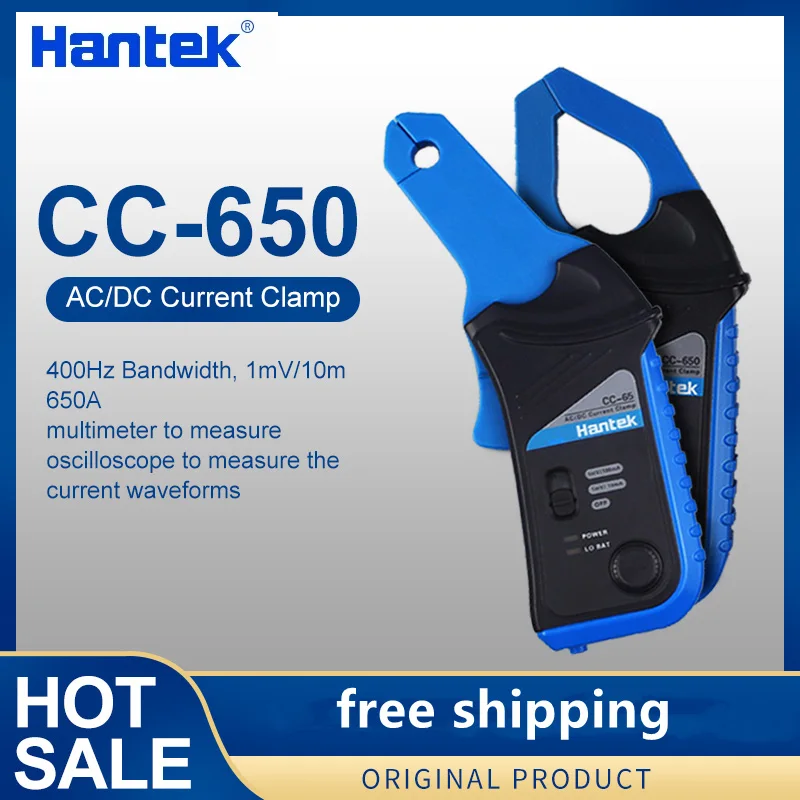 Oscilloscope Probe Oscilloscope CC65 CC650 CC800 AC/DC Current Clamp Probe 20KHz/400Hz Bandwidth 1mV/10mA 65A/650A BNC Plug Applicable 1008C