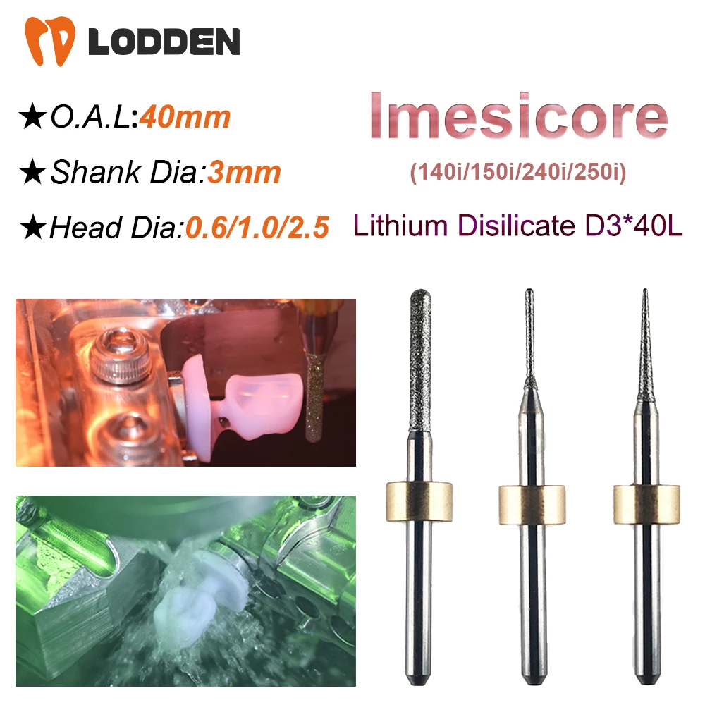 

Зубные фрезерные боры для измельчения бороды нему Icore140i/150i/240i/250i, зернистость D3, резак для стекла и керамики, длина 40 мм
