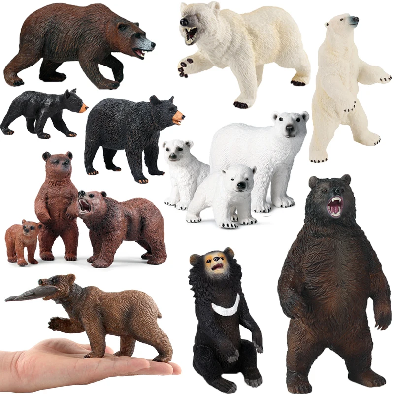 

Simulation Arctic Wild Animal Polar Bear Figurine Zoo Brown Bear Black Bear Solid Plastic Action Figure Children Toys Collection