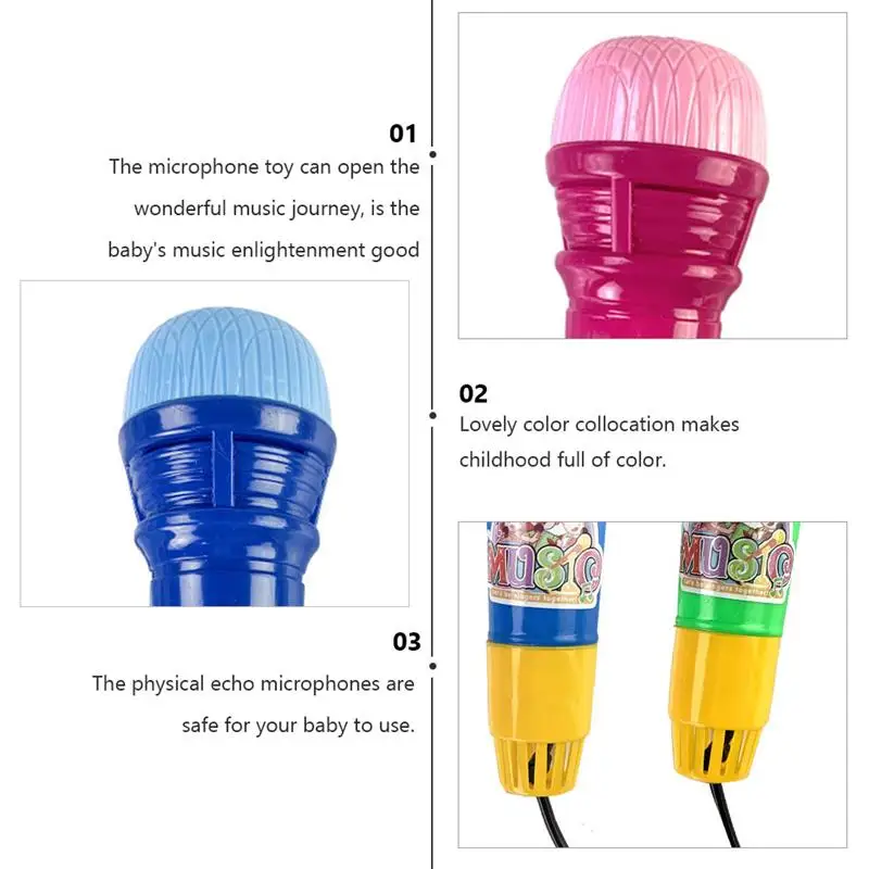 5Pcs Microphone Pretend Play Prop Fake Microphone Kids Enlightening Educational Toys Simulated Echo Microphones(Random Color)