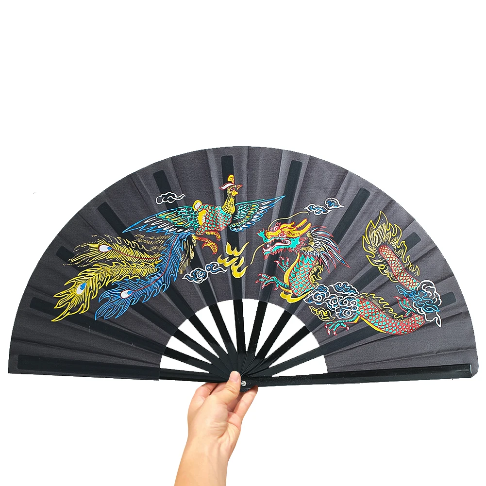 

1PC Chinese Folding Fan Painted God Beast Home Decoration Fan Ventilateur Property Stage Performance Props Accessories