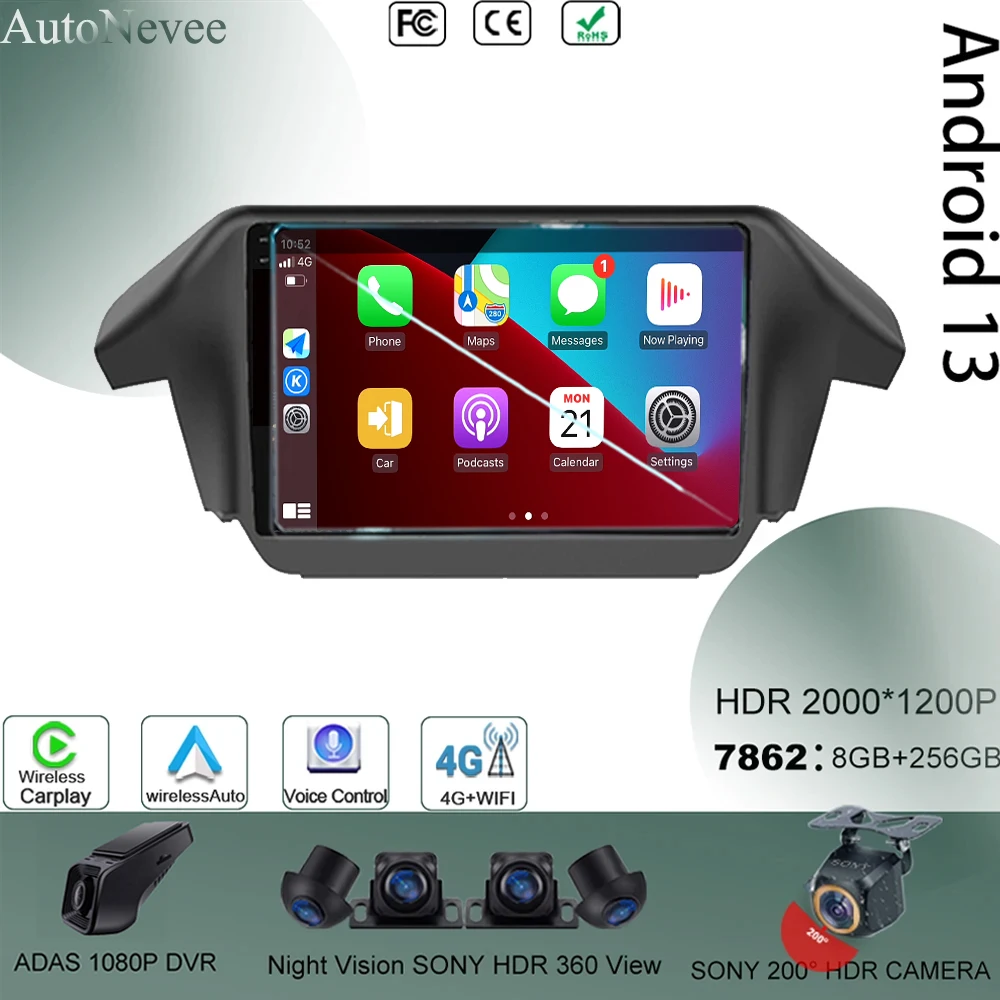 

Android 13 для Honda Odyssey 2009-2014 экран ТВ-навигация Радио BT Стерео GPS CarPlay Bluetooth Wifi Сенсорное видео Anto QLED 5G