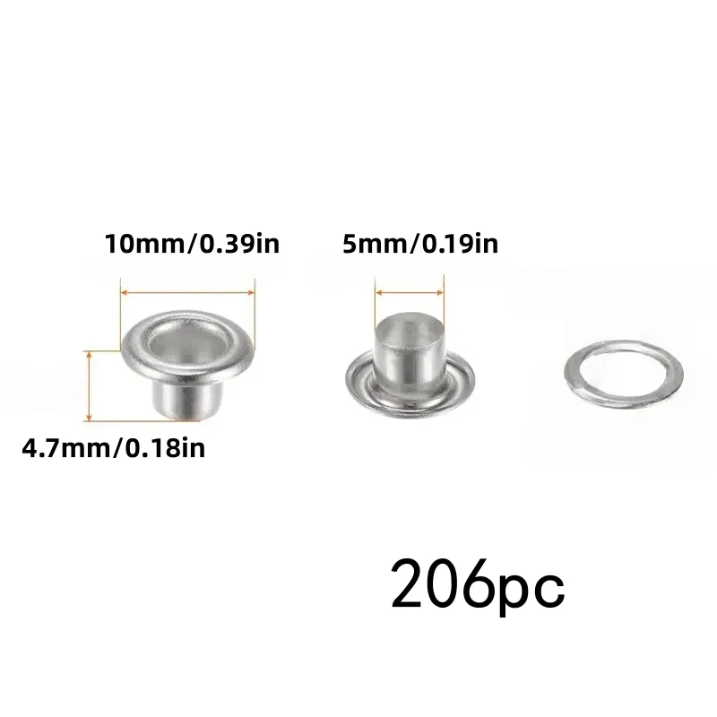 206개 5mm 벨트 아일렛. 여성용 장식 벨트, 튼튼하고 섬세합니다.