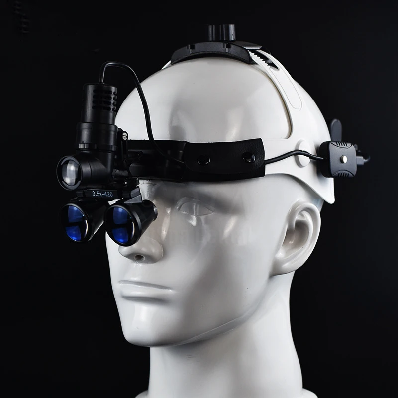 

2.5X / 3.5X Dental Binocular Loupes Magnifier Headband Dentist Magnifying Glasses w Headlight Build-in Battery Surgeon Operation