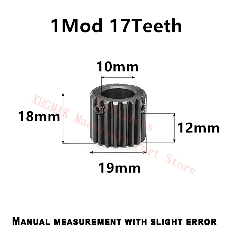 전체 치아 업그레이드 1mod 기어 랙 10*10*500mm + 1mod 17teeth 피니언 45 스틸 기어 메탈 기어 랙 및 피니언