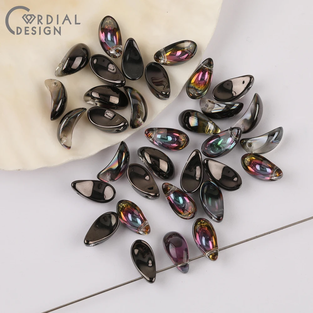 Cordial Design 6*13MM 400pcs Beads Making/Aurora Effect/DIY Glass Bead/Hand Made/Petal Shape/Jewelry Findings & Components - cordial