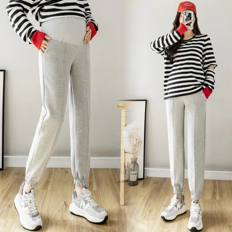 Loose Maternity Pants Autumn Outerwear Casual Lantern Pants Bowed Footwear plus Size Sports Trousers for Pregnant Wome