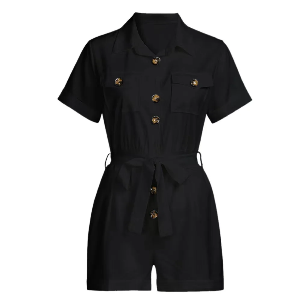 Solid Short Style Jumpsuit 6