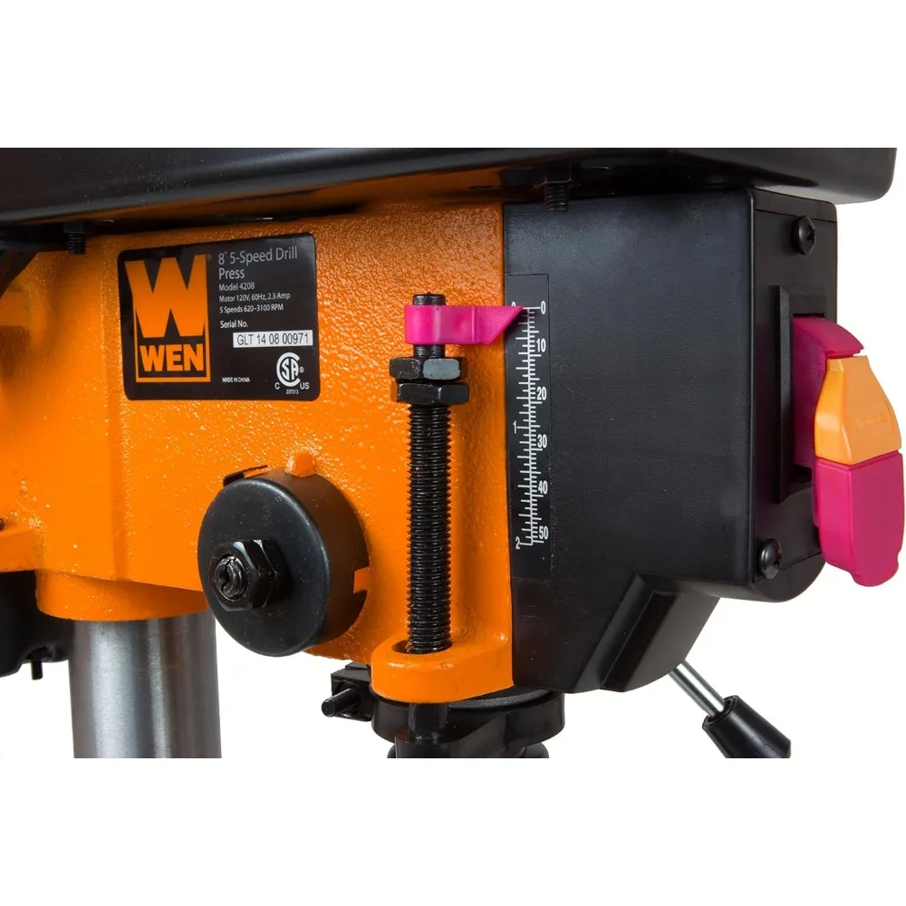 2.3-Amp 8-Inch 5-Speed Cast Iron Benchtop Drill Press,Black/Orange 5