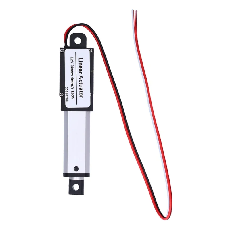 리니어 액추에이터 30mm DC 12V 소음 제거 단락 보호 방수 미니 전기 리니어 액추에이터 15mm/S-50N