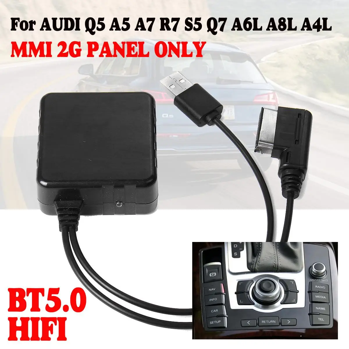 MMI 2G Car bluetooth AUX Cable Adapter For AUDI Q5 A5 A7 R7 S5 Q7 A6L
