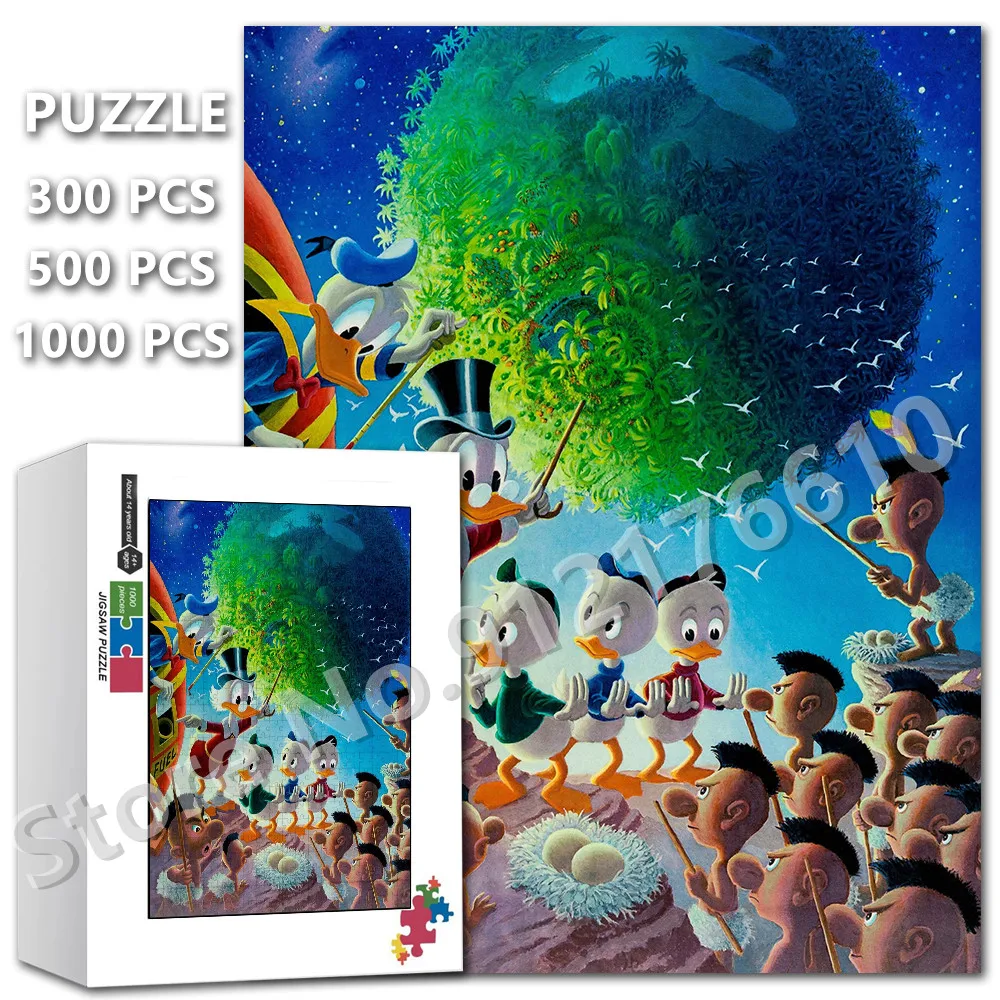 

Scrooge Mcduck and Sobrino Jigsaw Puzzle 1000 Pieces for Adult Donald Duck Dinsey Comic Puzzles Education Decompression Toys