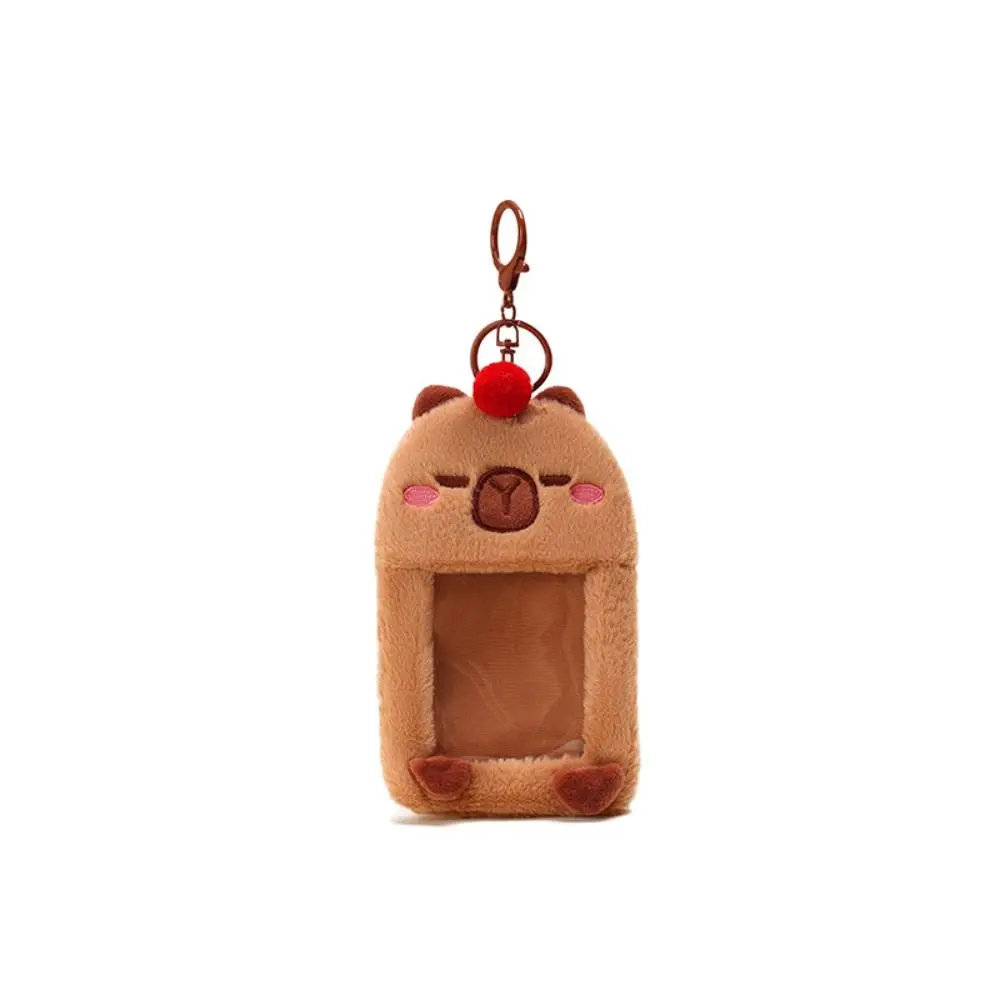 Card Holder Cute Capybara Plush Photocard Holder Kpop Pendant Photo Album Bag Keychain Idol Card Protector Star Chaser