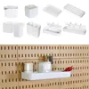 White Pegboard Storage Boxes Creative DIY Accessories No-Drilling Wall Organizer No Punching Plastic Hole Board Storage Case 6