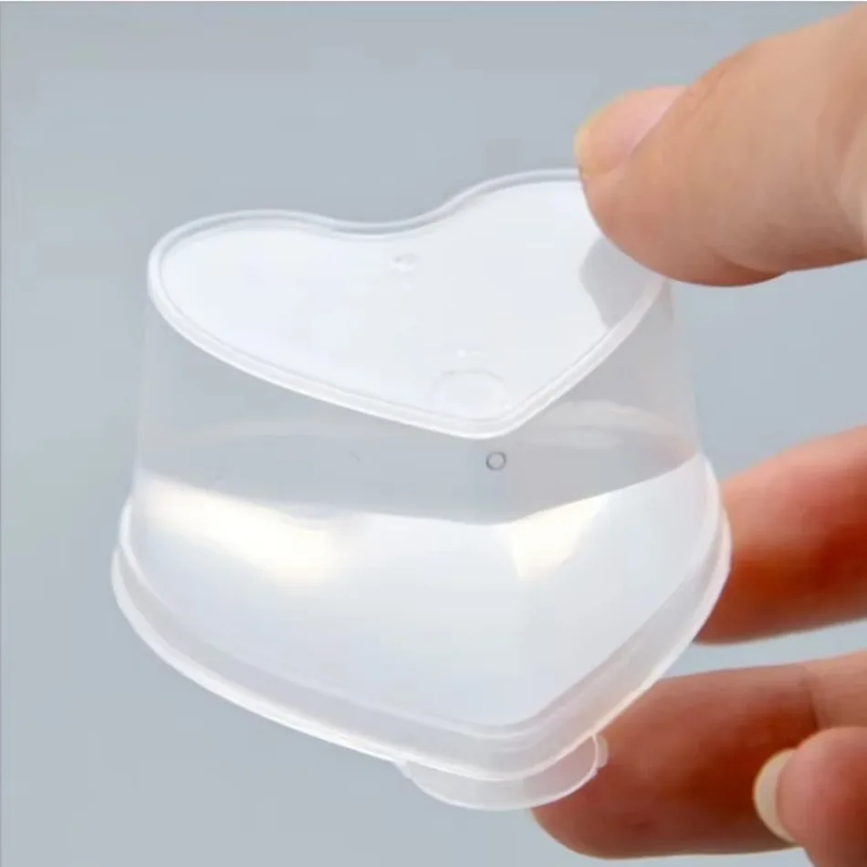 10Pcs Love Heart Shaped 45ml Transparent Packaging Box With Lids DIY Slime Pudding Sealed Plastic PP Storage Box