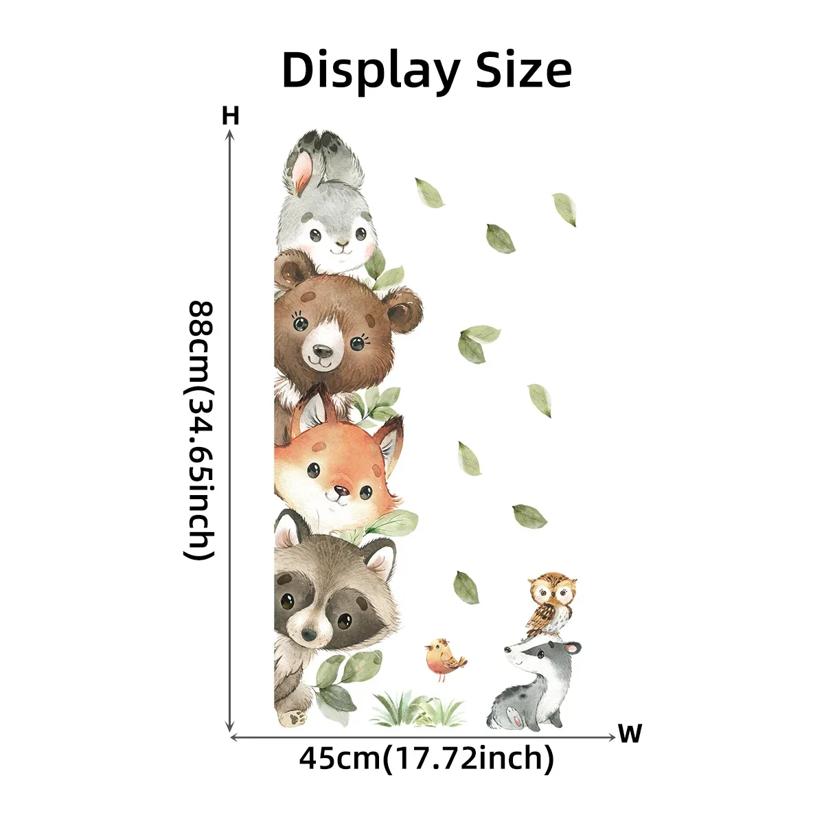 1PC Cute Cartoon Probe Stacked Sitting Small Animal Wall Stickers For Kids Room Bedroom Home Decoration wall stickers