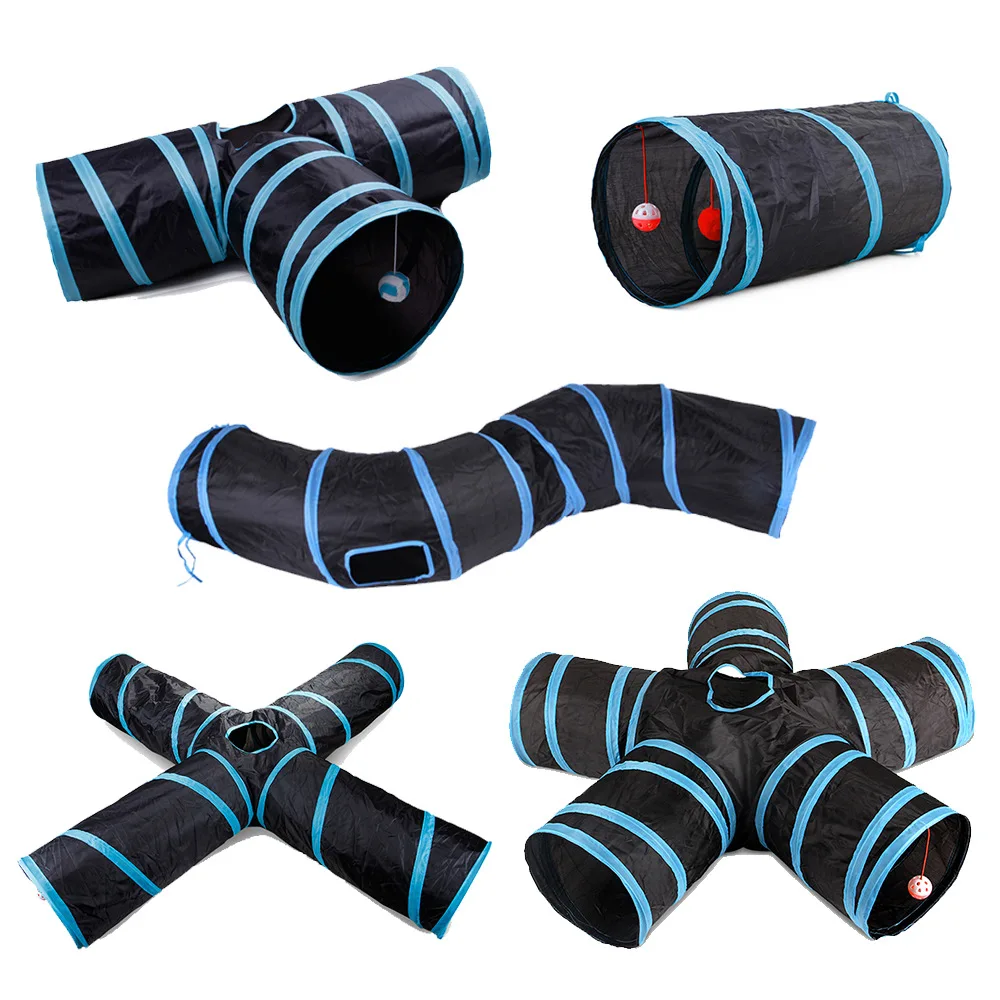 

Personalized Pet Supplies Foldable and Washable Cat Tunnel Interactive Cat Toy Self-entertainment Letter Black Tunnel Pet Toy