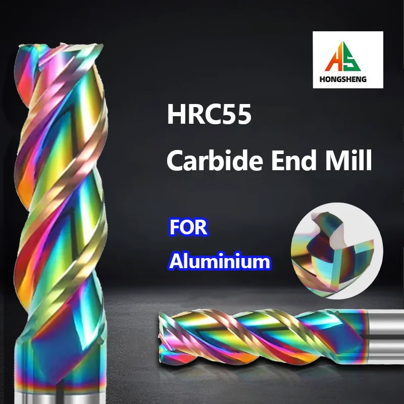 3F Schaftfräser, 3-schneidiger Aluminium-Fräser 1234568 12, 14, 16, 20, CNC-Hochleistungsbearbeitungswerkzeug aus Wolframkarbid, DLC-beschichtet