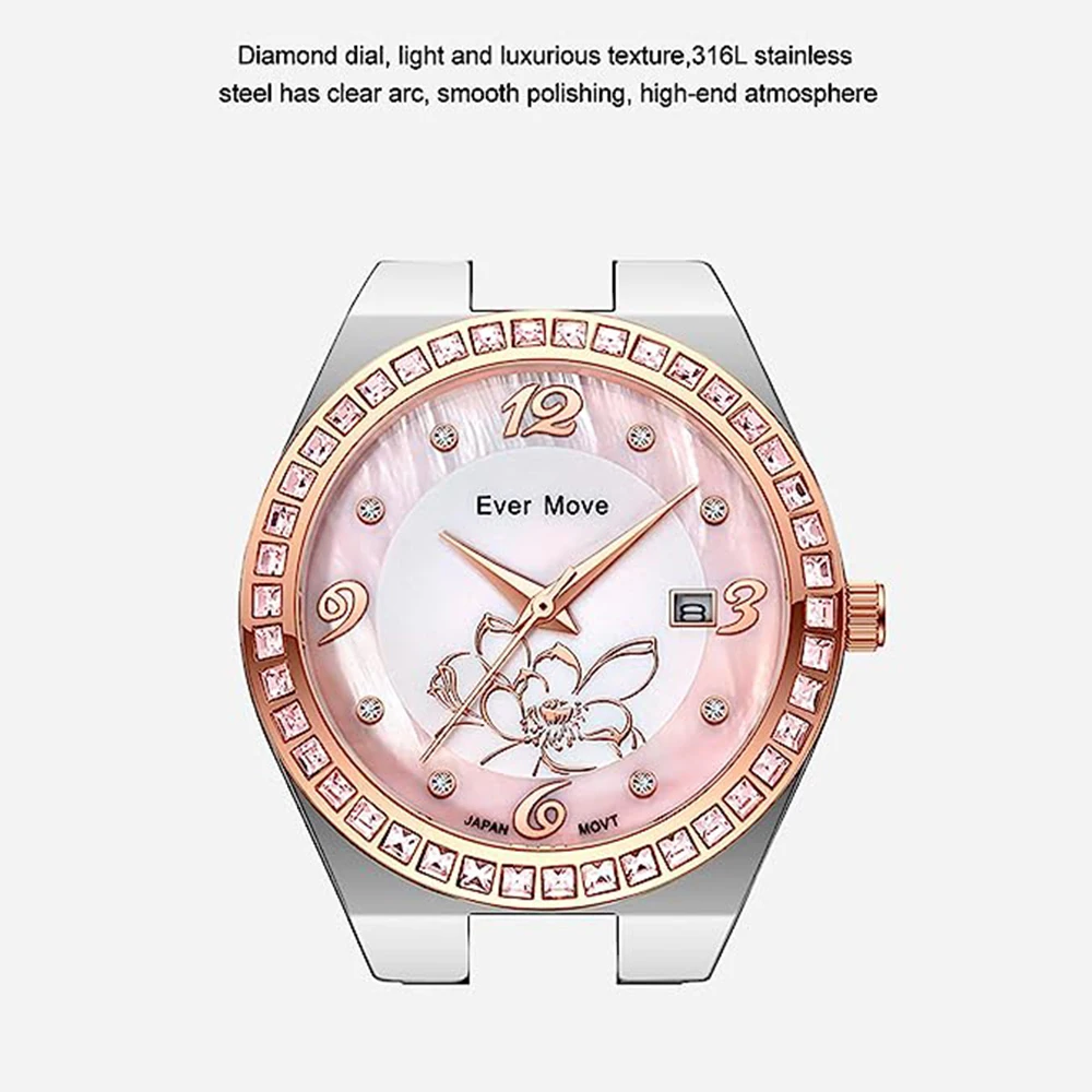 Luxury Ladies Dress Diamond Watch Luminous Waterproof Week Date Woman Wristwatch Stainless Steel Women Quartz Watches reloj+box