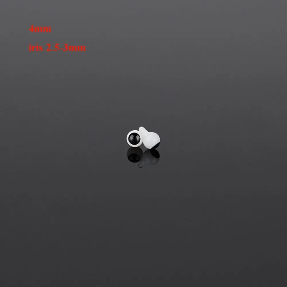 4mm 6mm 8mm 10mm Glass Eyes Eyeball Handle Style Black DIY Making Crafts Accessories Black Pearl Eyes For BJD /for OB11 Dolls