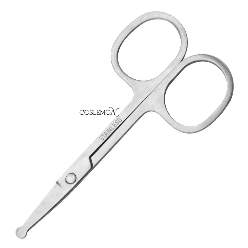 Hair Trimmer Multifunctional Stainless Steel Nose Hair Cut Round Head Manual Eyebrow Trimming Beard Scissors Beauty Tool nose hair scissors,facial hair scissors,eyebrow scissors,hair scissors