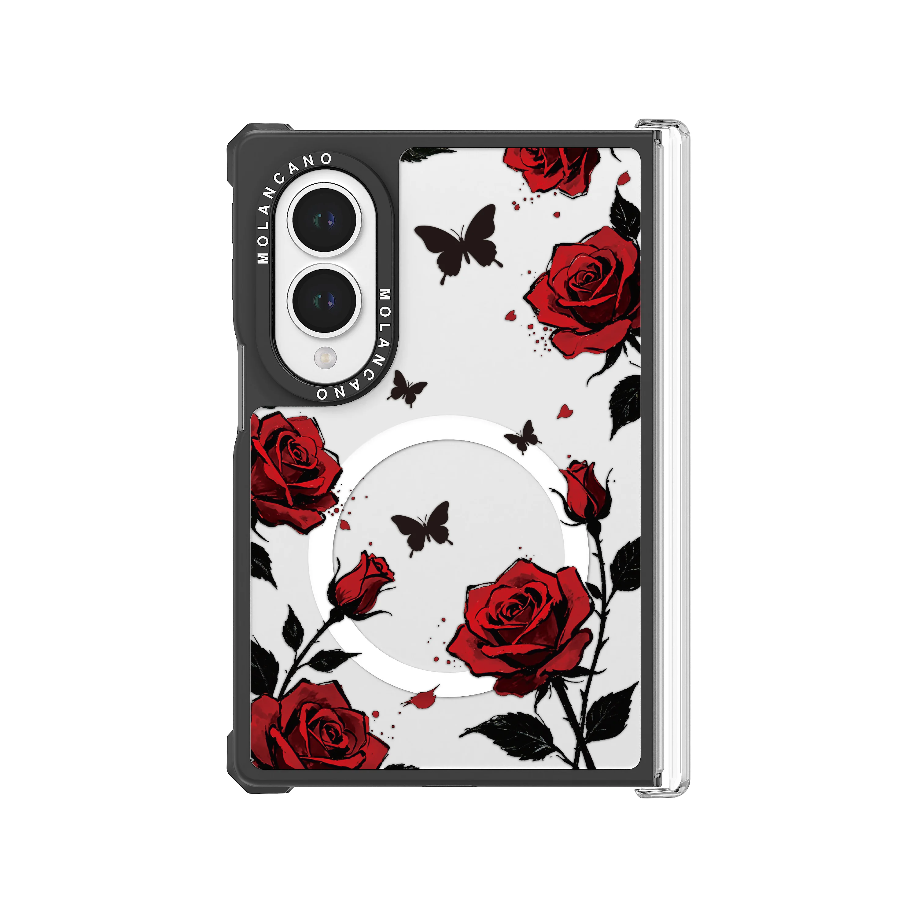 Luxury Floral Butterfly Transparent Clear Case Cover