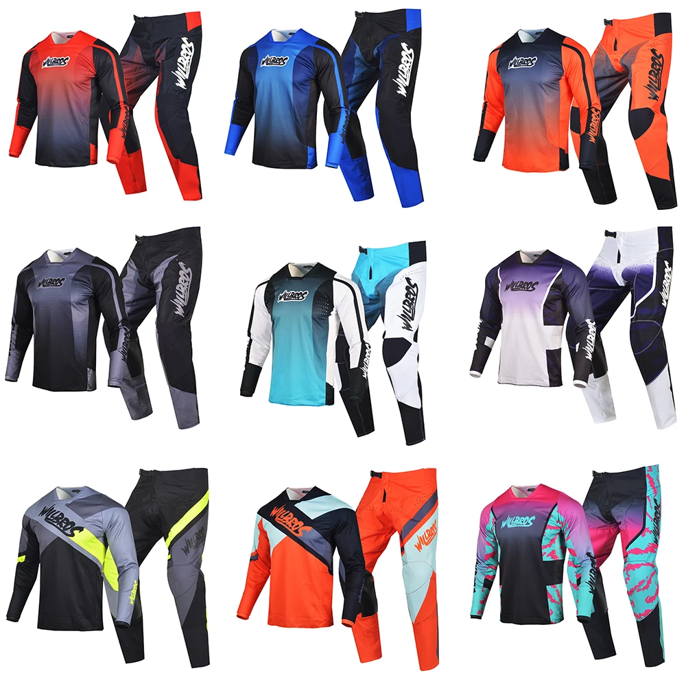 Willbros Mx 180 Jersey Pants Combo Motocross Dirt Bike Mountain Offroad Tuta Da Corsa Protettiva Enduro Riding Outfit Uomo Donna