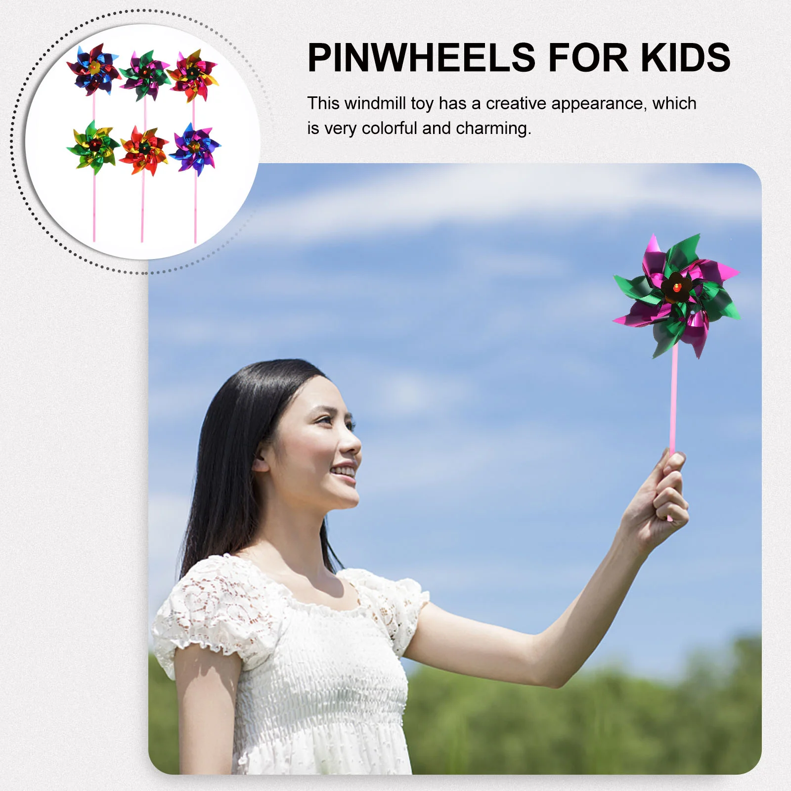 40 Pcs Rainbow Pinwheels Colorful Windmill Toys Kids Plastic Garden Decorations Party Favors Yard Accessories Outdoor Fun Sports
