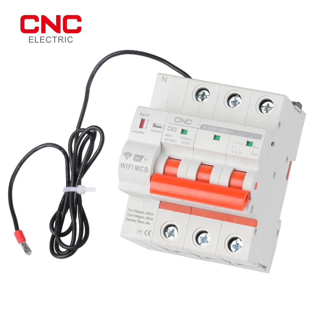 CNC Din Rail Tuya WIFI Circuit Breaker Timer Remote Control APP Smart Automatic Intelligent Interruptor WIFI Switch MCB