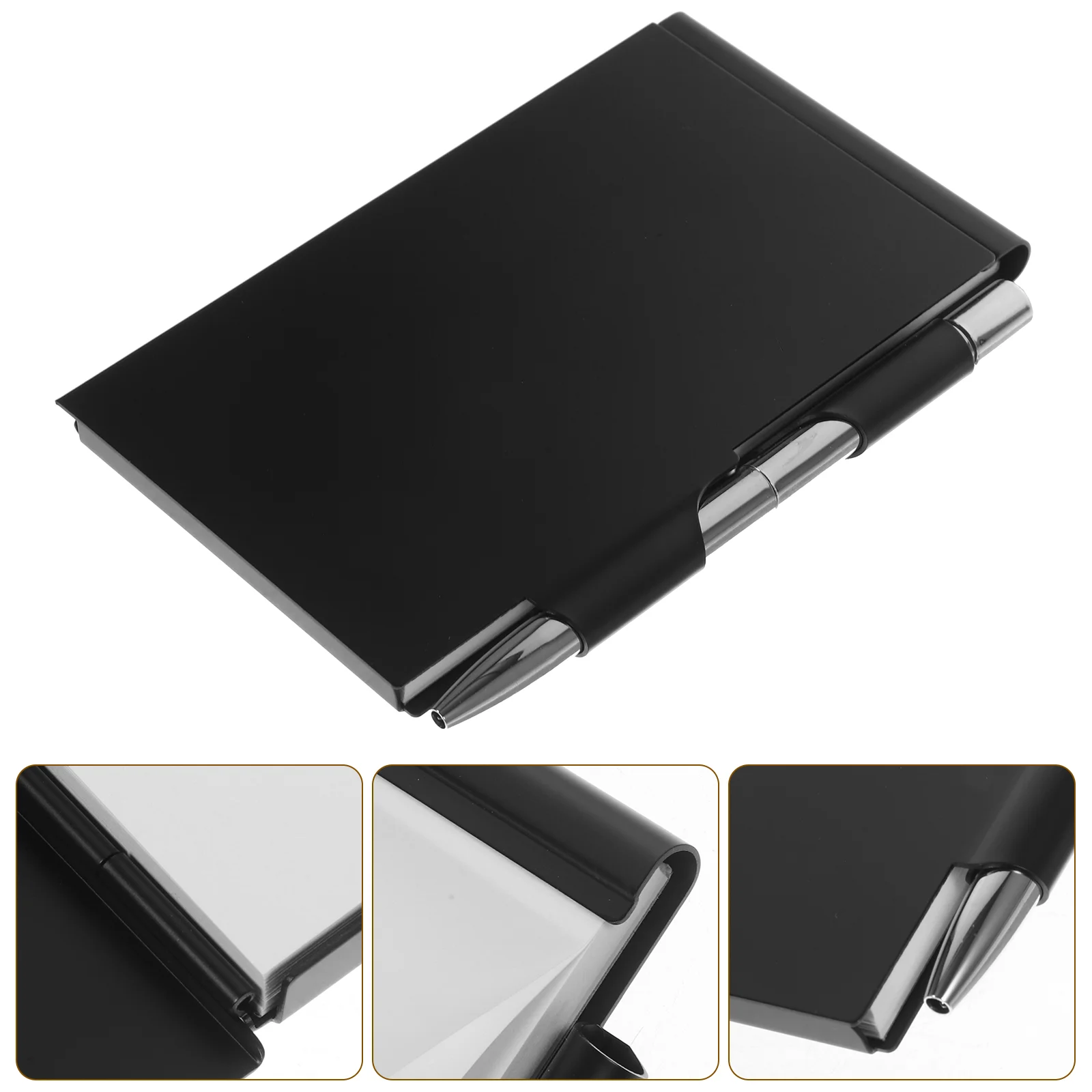 

Metal Small Notebook Mini Notepad Small Pocket Notepad Metal Note Case with Pen Pocket Paper Do List Notebooks Memo Tabs