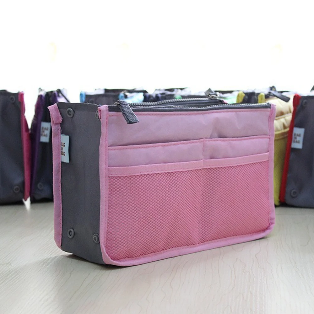 Organizer Insert Bag Folding Storage Bags Handbag Travel Insert Felt Organizer Purse 2022 Fashion Tote Cosmetic Bags Bathroom