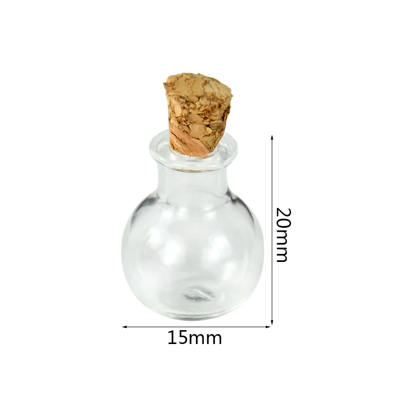 10pcs Cute Glass Bottles glass bottles mini glass bottles With Cork Stopper Mini Clear Wishing Bottles Message Favor Containers For Wedding Birthday Party Decor
