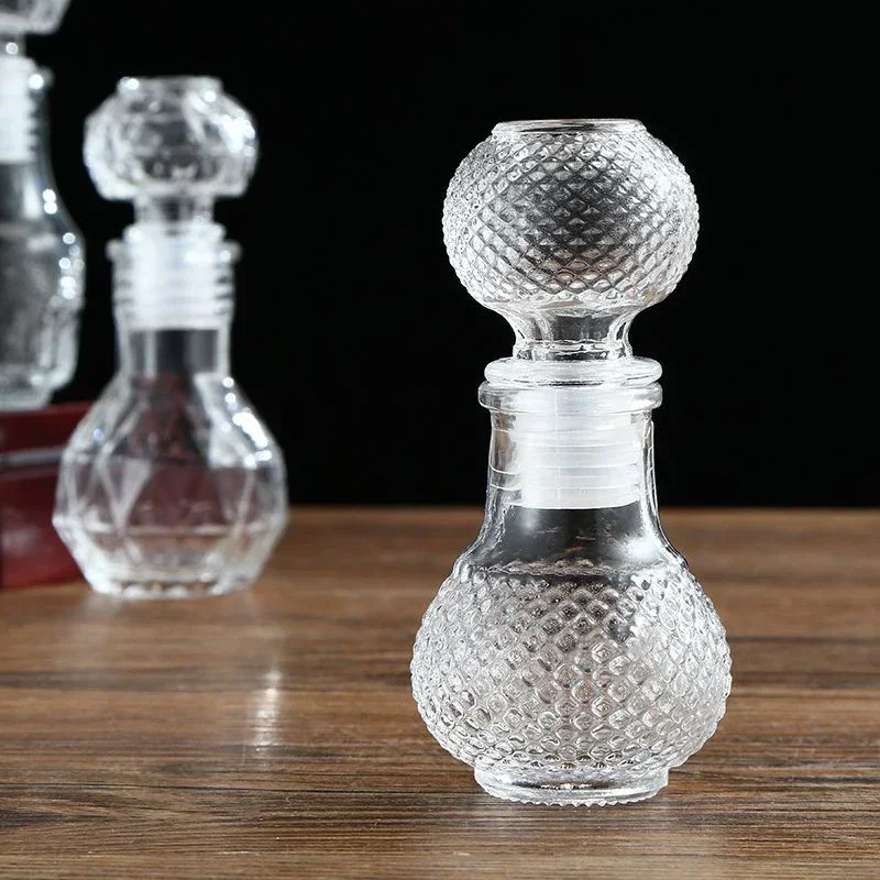 50ML mini style lead-free wine glass bottle barware whiskey decanter with Airtight stopper whiskey decanter set