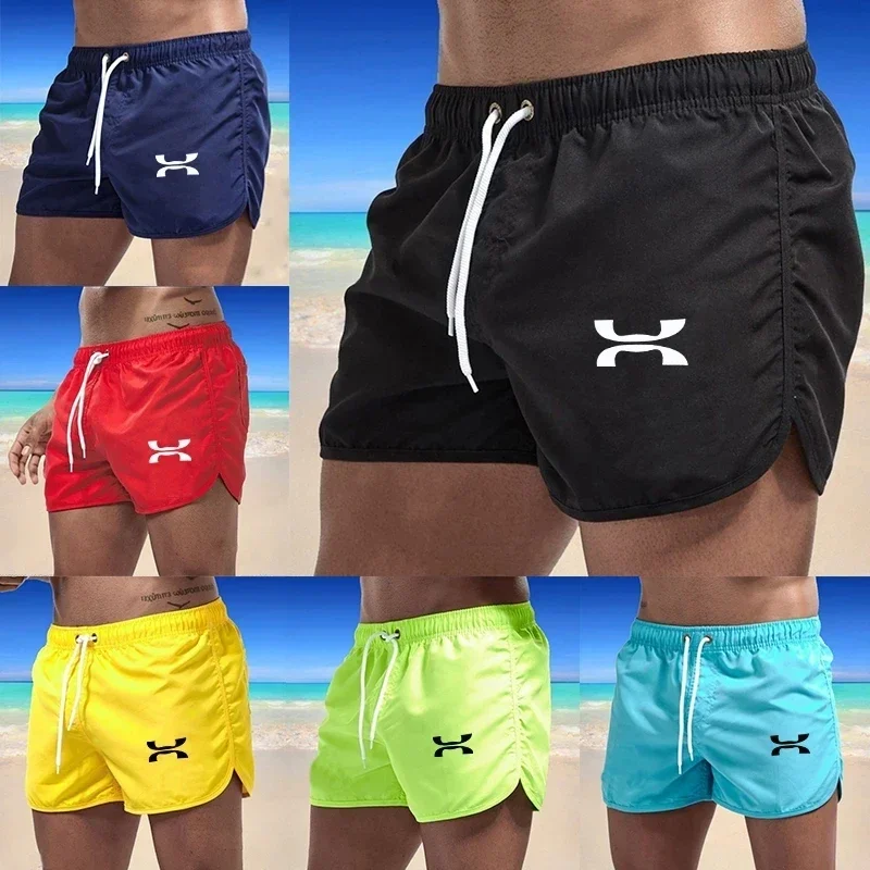 

2024 new summer men's swimwear shorts, quick drying beach pants, running sports and fitness shorts