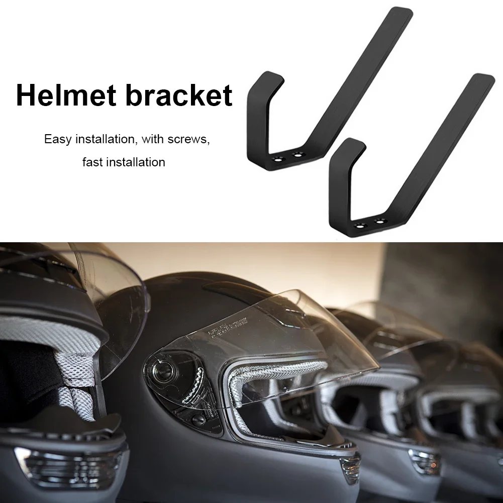 1-2Sets Stainless Steel Motorcycle Helmet Holder Wall Hanger With Mounting Screws Multipurpose Wall Mount Rack For Door Cabinet