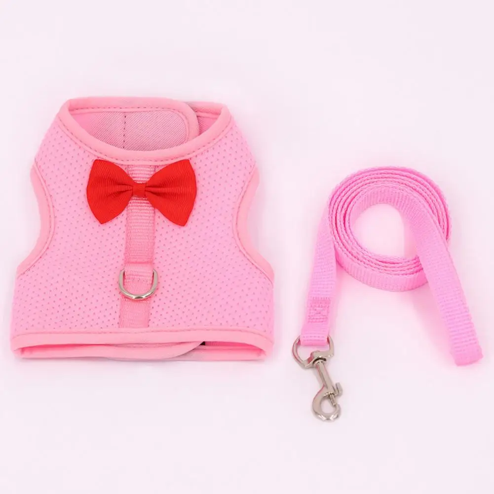 Rabbit Traction Harness Stylish Bow Decoration Pet Harness Leash for Small Pets Outdoor Walking for Rabbit Outdoor